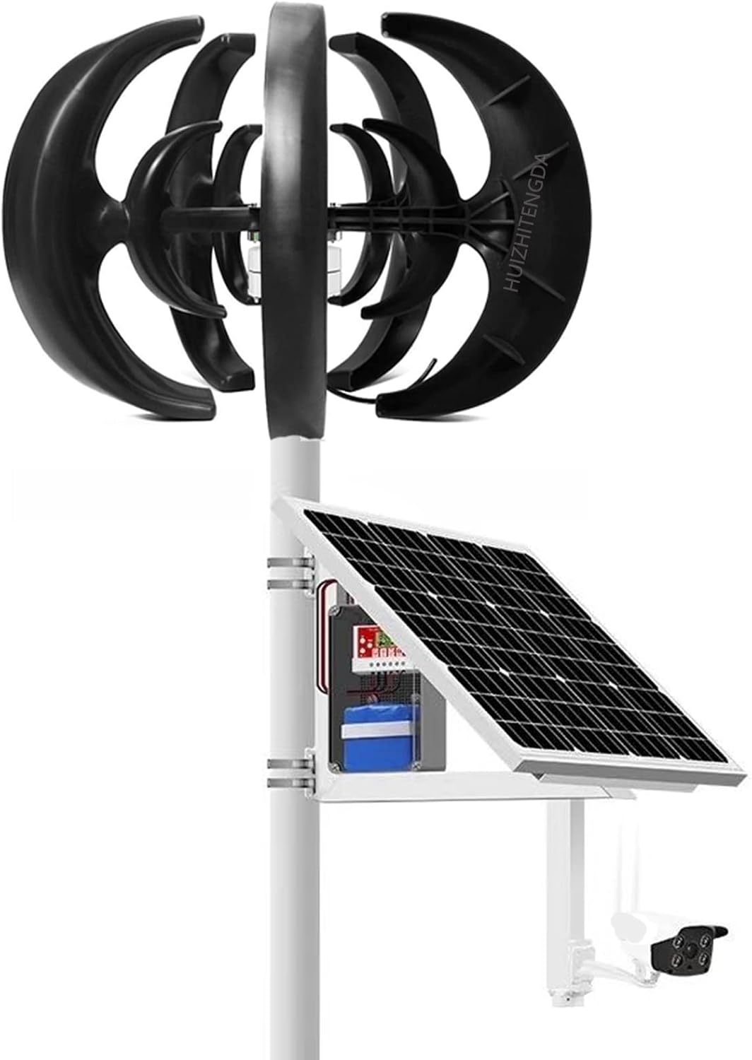 Wind Generator Kit, 3000W 12V 24V 48V 220V Lantern Wind Turbines Home Powers Windmill Energy Turbines W/Controller for Home, Outdoor, Garden Lighting(Black),220v
