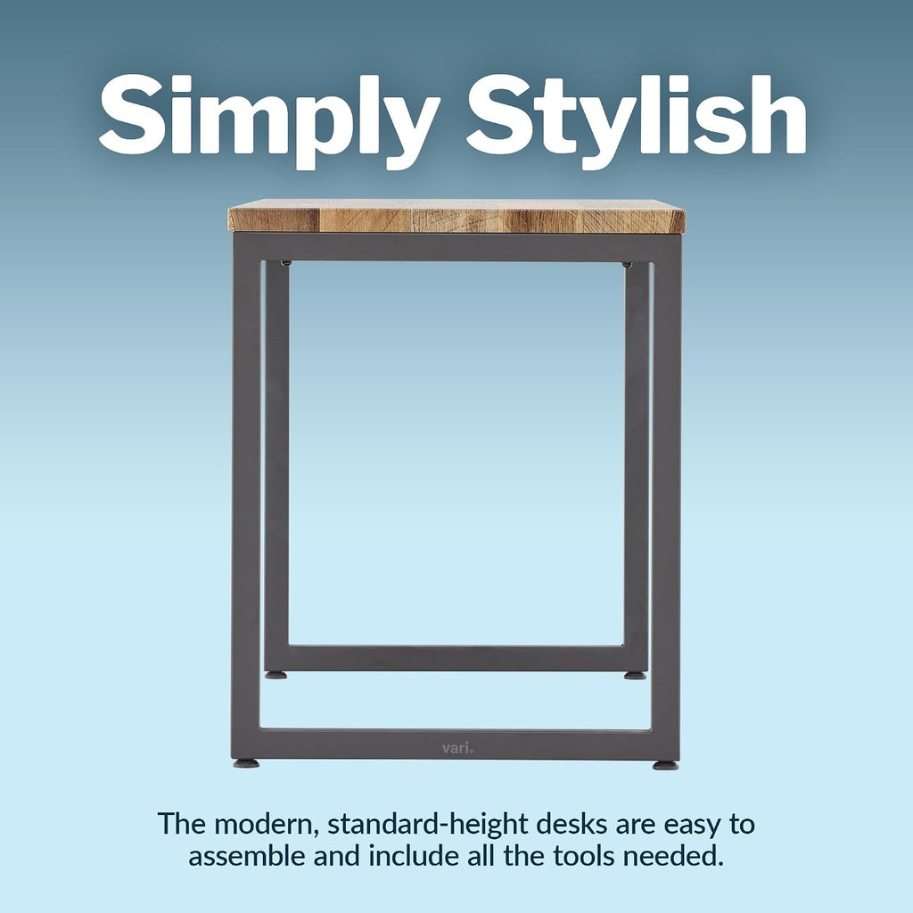 Vari Table 48x24 - Modern Computer Desk with Durable Laminate Finish and Slim Legs - Ideal for Gaming, Home, or Office - Stand-Alone Workstation or Corner Side Table - Reclaimed Wood