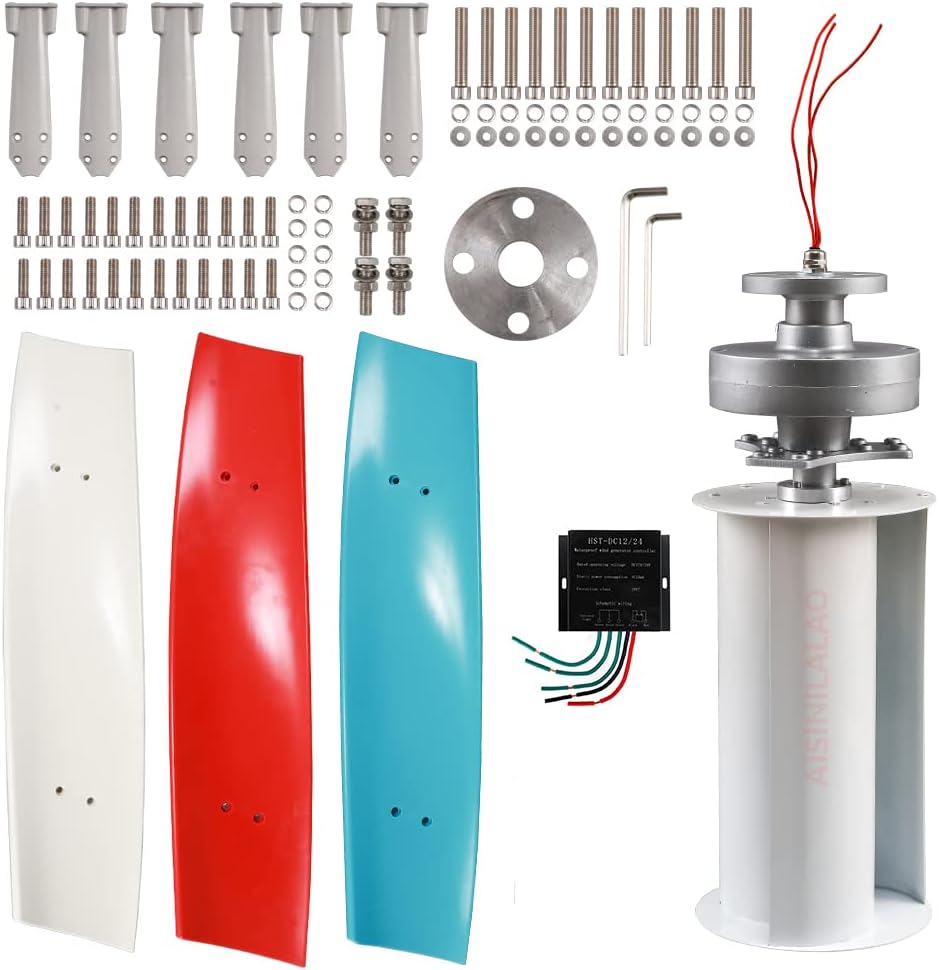 Vertical Maglev Wind Turbine Generator,3000W 220V with MPPT Controller Noiseless Wind Turbine Generator 3 Blades Suitable for Factory Power Generation