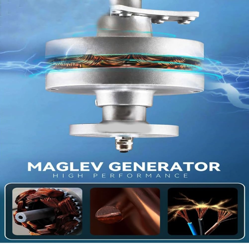 100W-3000W Vertical Wind Turbine Permanent Magnet Generator Kit, 3 Blades Low Noise Windmill with Controller for Home Boats Cabins Mobile Homes (48V),48V