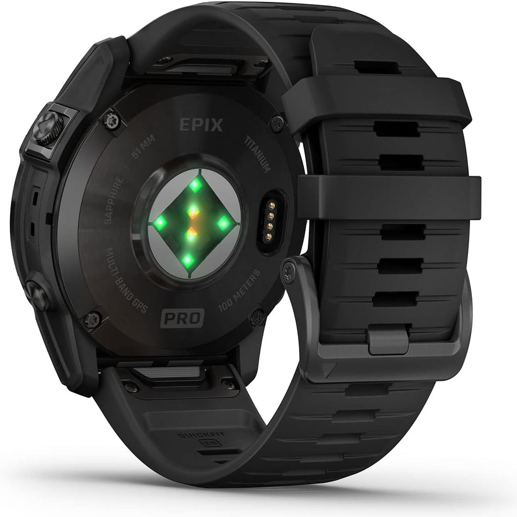 PlayBetter Garmin epix Pro (Gen 2) Sapphire (Carbon Gray DLC/Black, 51mm) GPS Outdoor Watch Gift Box Bundle - AMOLED Display & Built-in Flashlight - includes Screen Protectors, Wall Adapter & Case