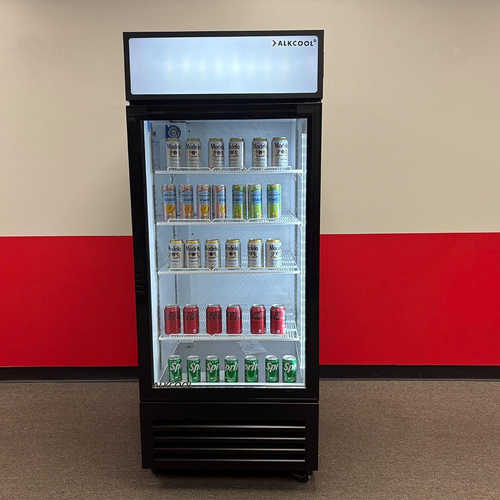 Commercial Flower Beverage Refrigerator Floral Display Fridge,Glass Door Drink Cooler with LED Light Adjustable Shelves,ETL Sanitation,Wheels Included,16.5Cu Ft,68.9''High