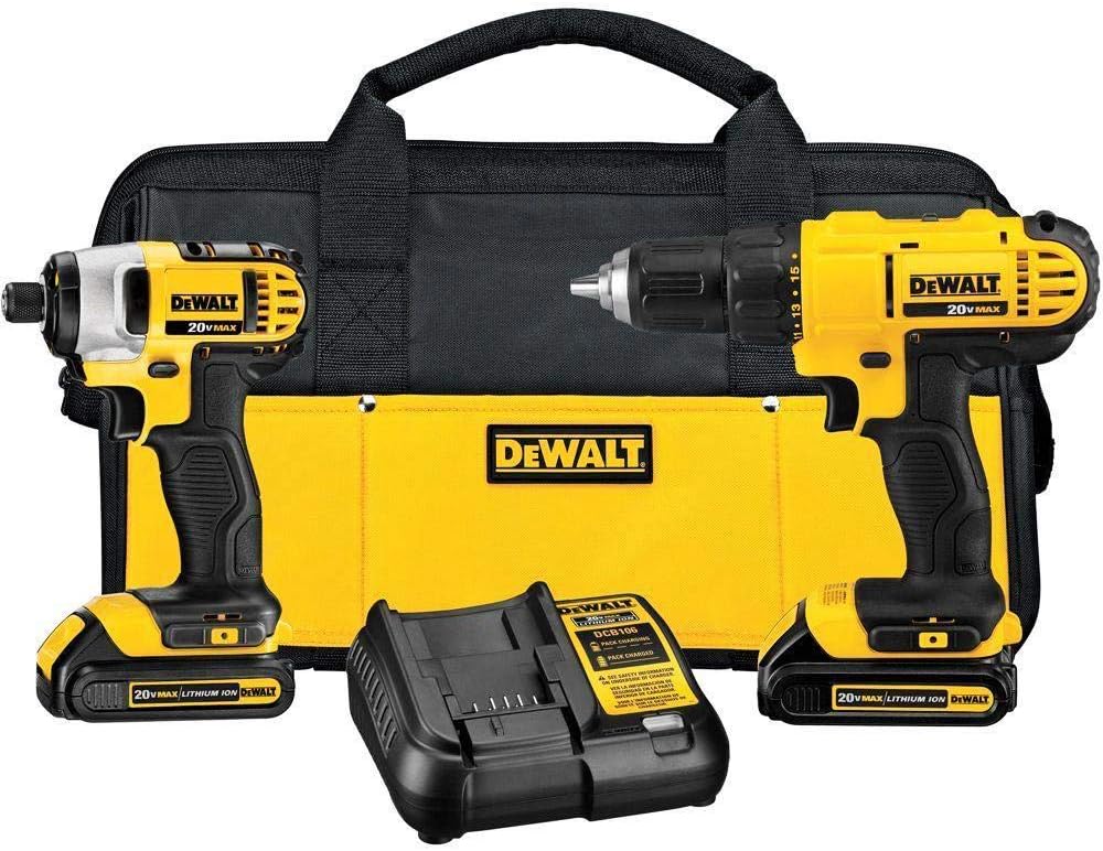 DEWALT Mechanics Tool Set, 205-Piece (DWMT81534) & 20V MAX Cordless Drill Combo Kit, 2-Tool (DCK240C2)