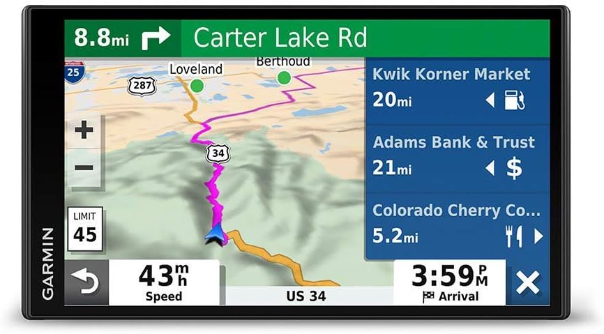 Garmin DriveSmart 55 & Traffic: GPS Navigator with a 5.5' Display, Hands-Free Calling, Included Traffic alerts and Information to enrich Road Trips (Renewed)