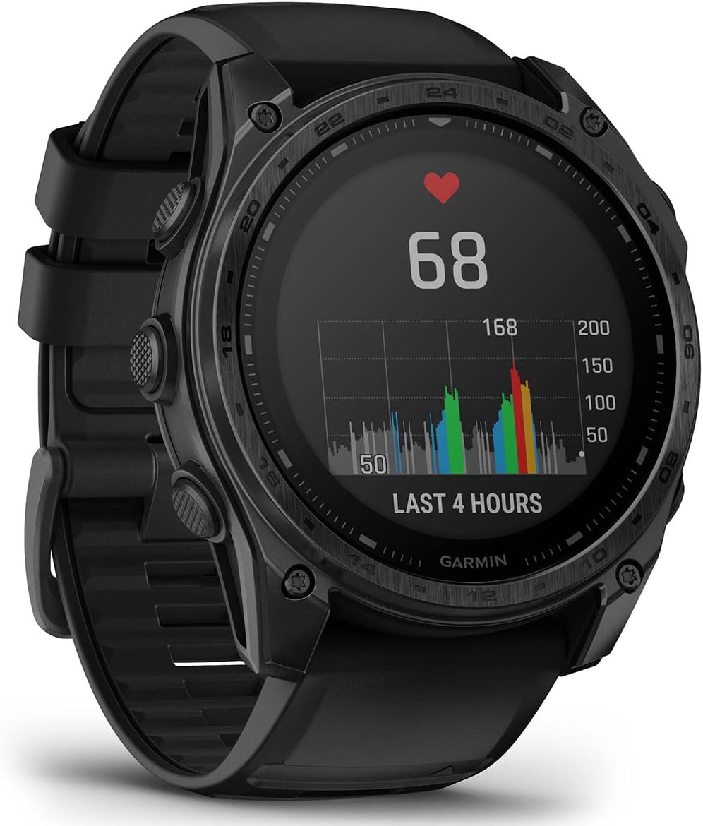 Garmin tactix 8 Solar (51mm) Premium Tactical GPS Smartwatch Bundle - Includes Applied Ballistics Ultralight Solver, Built-in LED Flashlight with PlayBetter Portable Charger & HD Screen Protectors