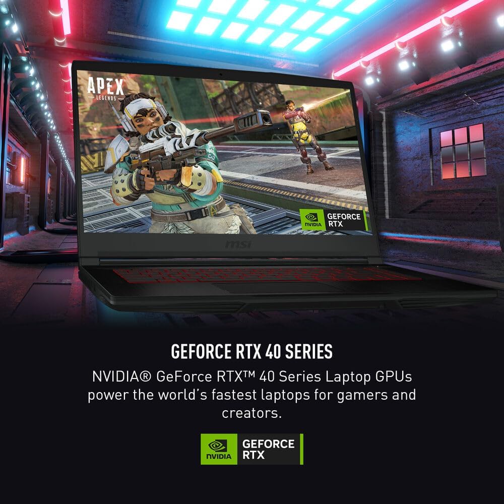 msi Thin GF63 Gaming Laptop, 15.6' 144Hz FHD Display, 12th Gen Intel Core i5-12450H, NVIDIA GeForce RTX 4050, 16GB RAM, 1TB PCIe SSD, Webcam, Backlit KB, Wi-Fi 6, Windows 11 Home