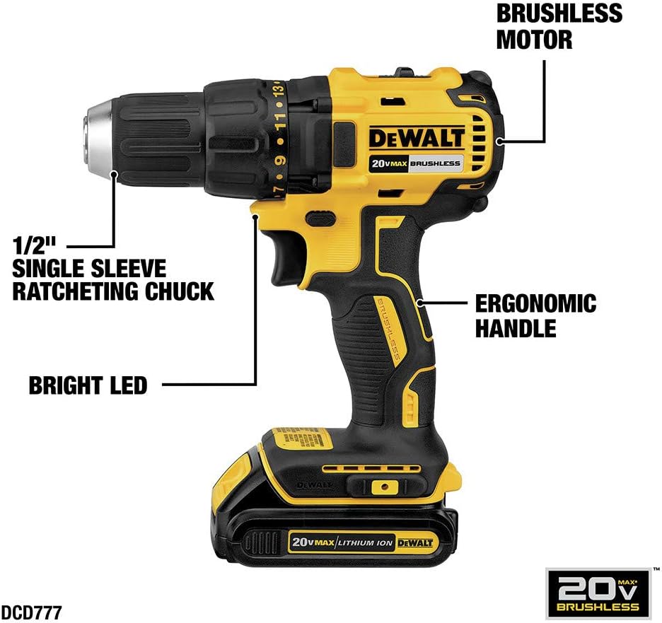 DEWALT 20V MAX Cordless Drill Combo Kit with Battery and Charger Included (DCK277C2)
