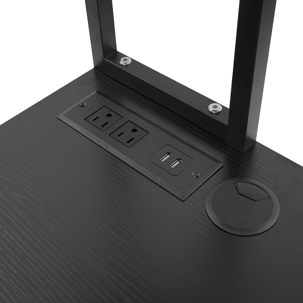 Corner Small Desk for Small Space, 29.5'*29.5'*60' Corner Computer Desk with USB Ports Triangle Gaming Desk with with RGB LED Lighting for Home Office, Living Room, Bedroom (Black)
