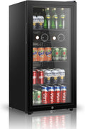 HAILANG 4.5 cu.ft Beverage Refrigerator Cooler, Mini Fridge with Glass Door for Beer Soda or Wine, Perfect for Home,Bar, Office