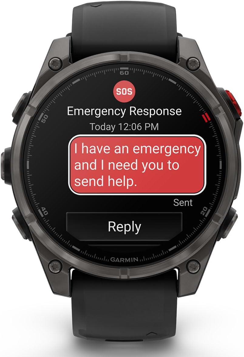 PlayBetter Garmin Fenix 8 Pro AMOLED Sapphire (47mm, Carbon Gray DLC Titanium) Multisport GPS Smartwatch Bundle - 1.4' Touchscreen, inReach Technology Wireless Running Earbuds