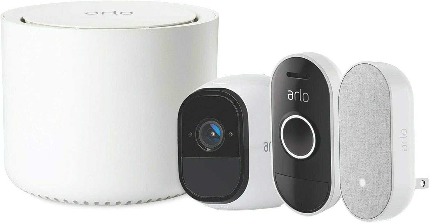 Arlo Smart Home Pro HD Wireless Camera Plus Audio Doorbell and Chime System