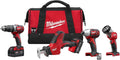 Milwaukee 2695-24 M18 Cordless Combo Compact Hammer Drill / Hackzall/ Hex Impact Driver/ M18 Led Work Light