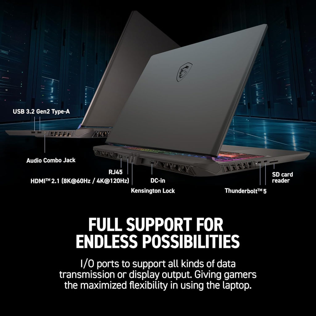 msi Vector 16 HX AI Gaming Laptop, 16' QHD+ IPS 240Hz,AMD Ryzen 9-8940HX Processor, GeForce RTX 5070 Ti, RGB Backlit, w/Mouse pad (Win 11, 16GB RAM | 1TB PCIe SSD)