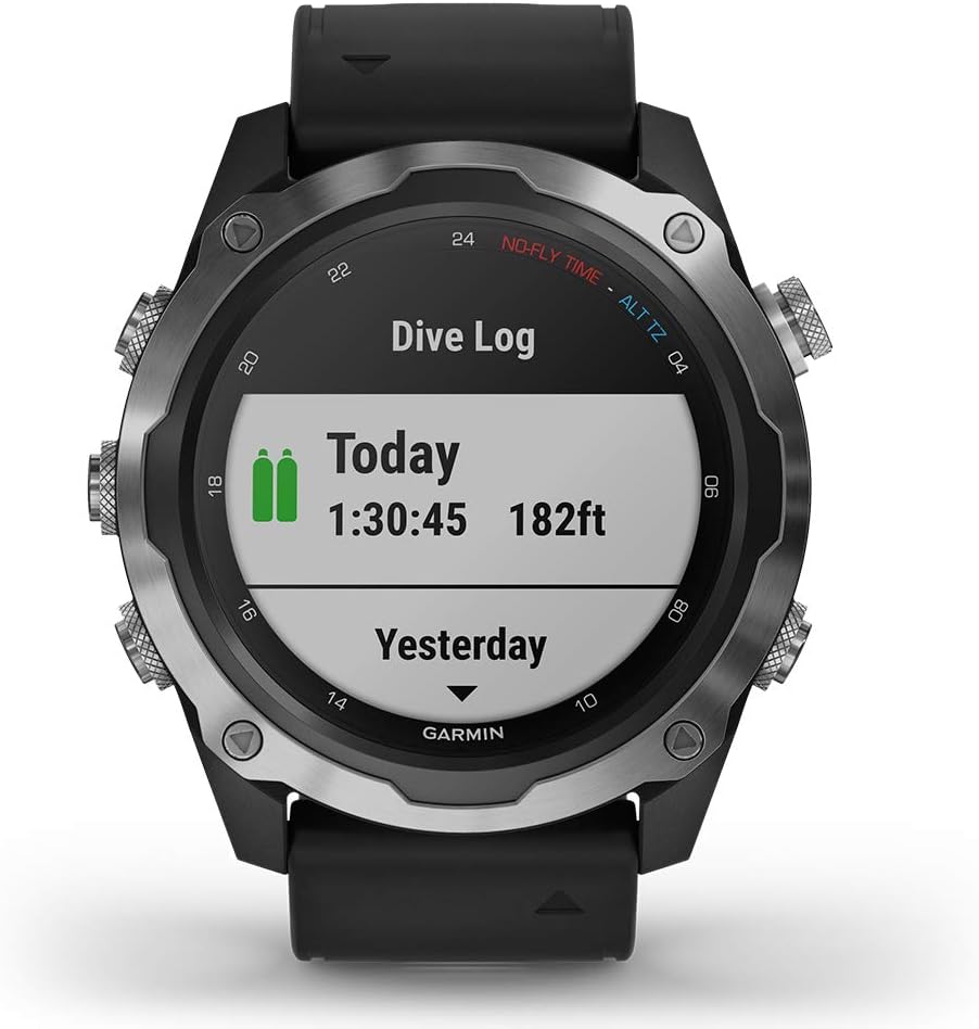 PlayBetter Garmin Descent Mk2 (Stainless Steel/Black) Dive Computer Watch Bundle - Air Integration, Multisport Training Features - Includes Waterproof Dry Bag Set