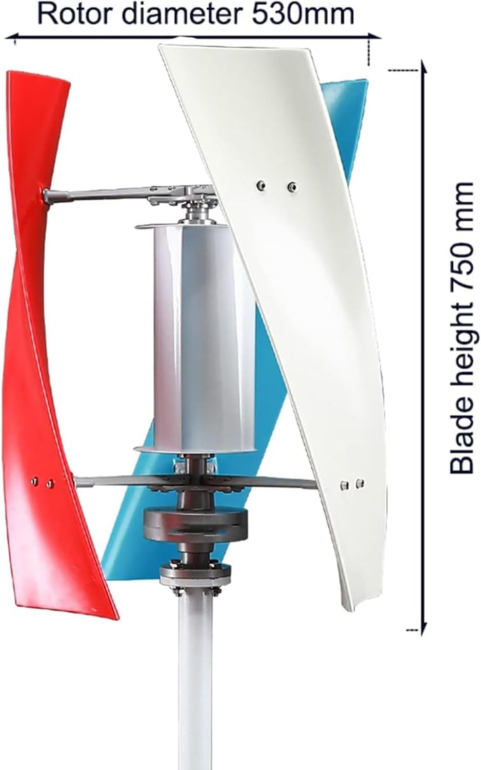Wind Turbine Generator Kit 3000W/5000W,12V 24V 48V Portable Vertical Helix Wind Power Turbine Generator Kit,3 Blade Wind Generator Kit with Charge Controller for Marine RV Home,3000W-12V