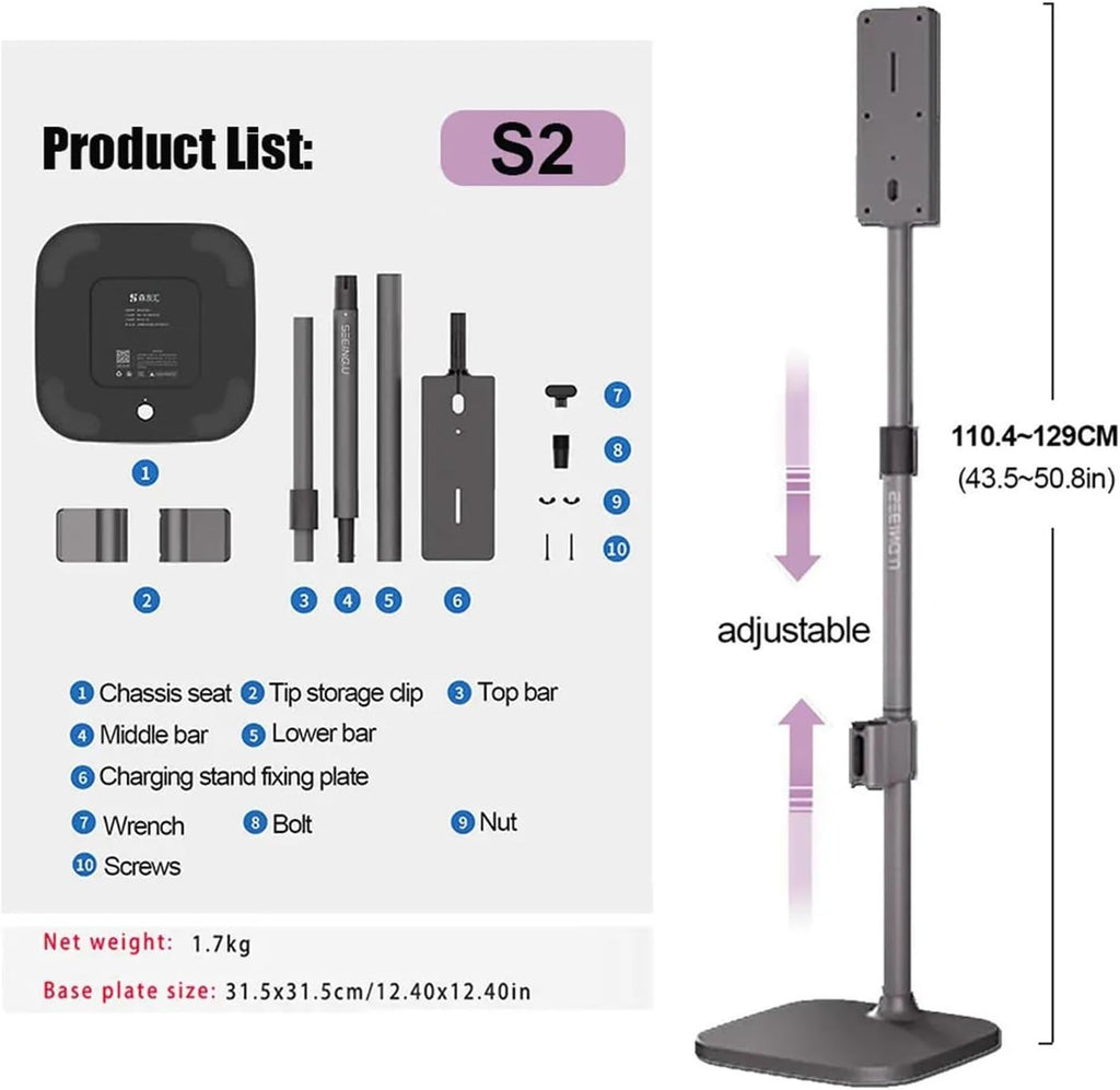 Vacuum Cleaner Stand Storage Bracket，Compatible For Dyson V10 V11 V15 V12slim Accessories Holder Adjustable Height No Punching Rack(S2-height adjustable)