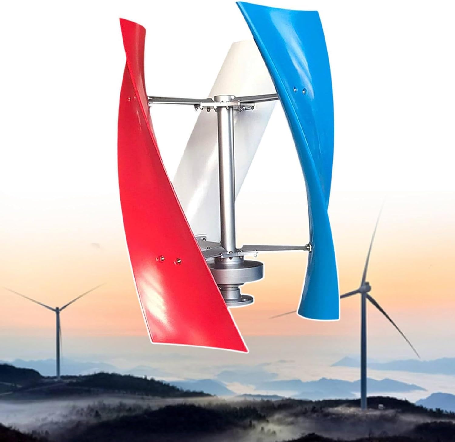 Wind Turbine, 12v 24v 3000w Noiseless Vertical Small Free Energy Wind Generator Home Portable Vertical Wind Turbine,24V