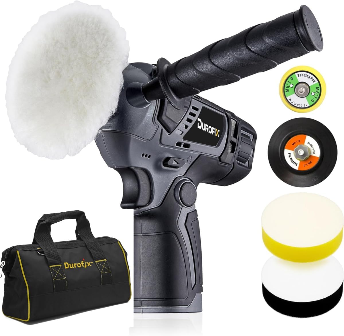 Durofix G12 Series RK12136-2-K6 12V Cordless 3/8' Hammer Drill Power Tool Combo Kit with Compact Polisher Sander, 1 Battery & Charger