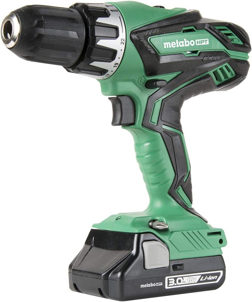 Metabo HPT KC18DGLS 18V Cordless Hammer Drill and Impact Driver Combo Kit, 2-1.5Ah Lithium Ion Batteries, Variable Speed Trigger, LED Light, Lifetime Tool Warranty