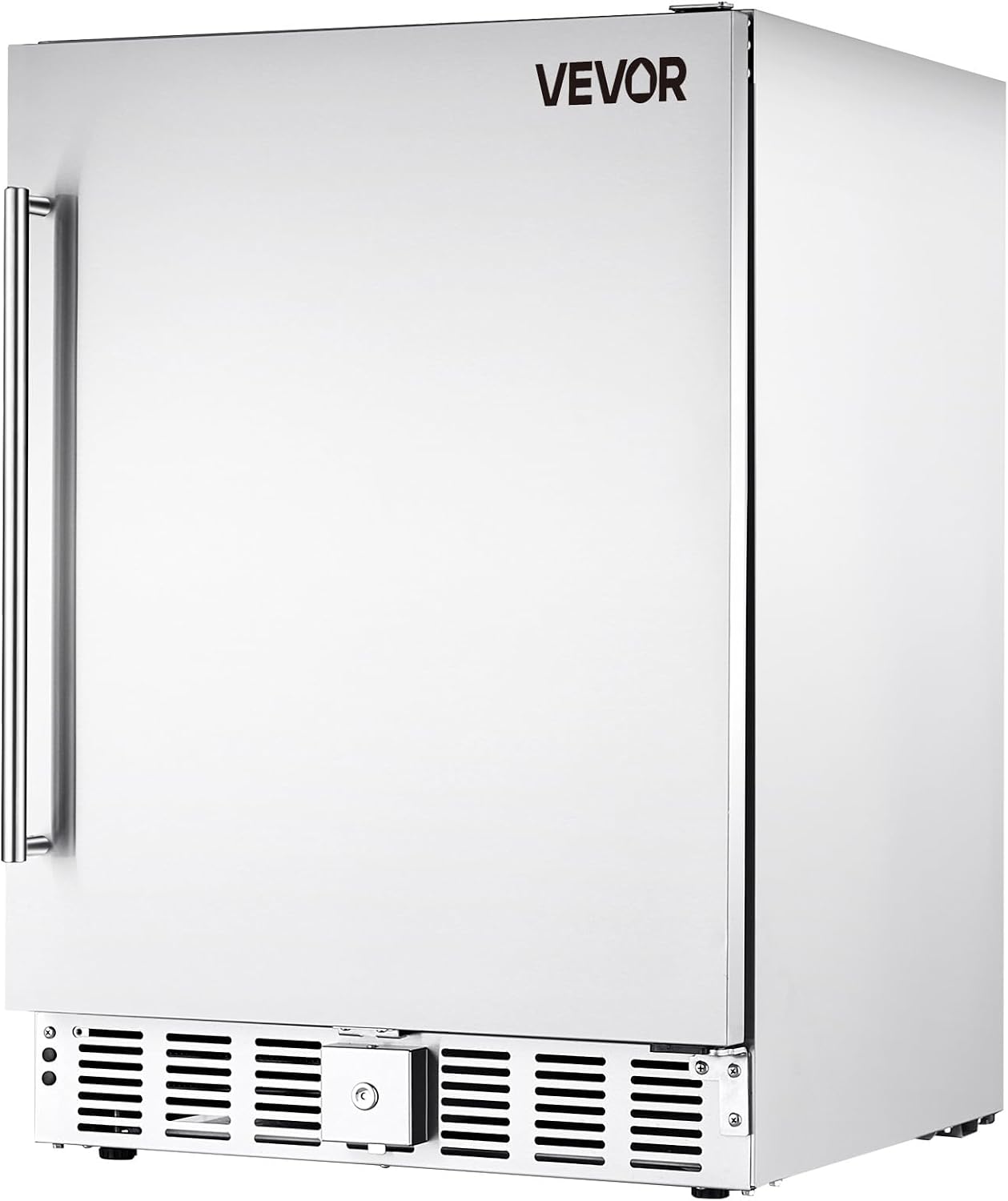 VEVOR 24-Inch Indoor/Outdoor Beverage Refrigerator, 150 QT Freestanding or Undercounter Beverage Fridge, 180 Cans Built-in Beer Fridge with Stainless Steel Body for Residential Home Bar Commercial Use