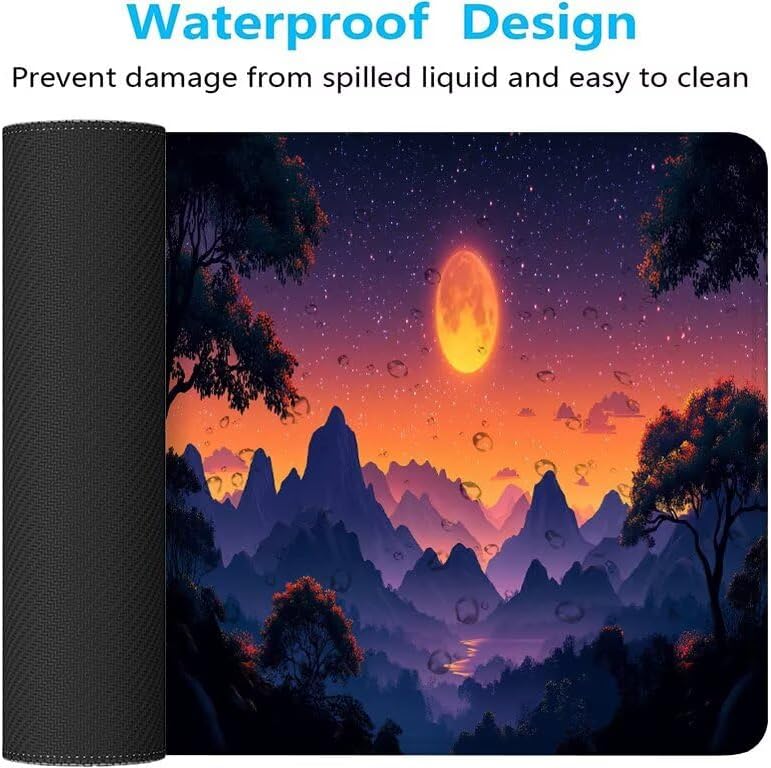 Mouse Pad Orange Color Desk Mat Large 1600 X 800 X 3 MM XXL Waterproof Mousepad with Stitched Edges and Non-Slip Base,Extended Gaming Mouse Pad Landscape Keyboard Pad for Home Office Decor F1-143
