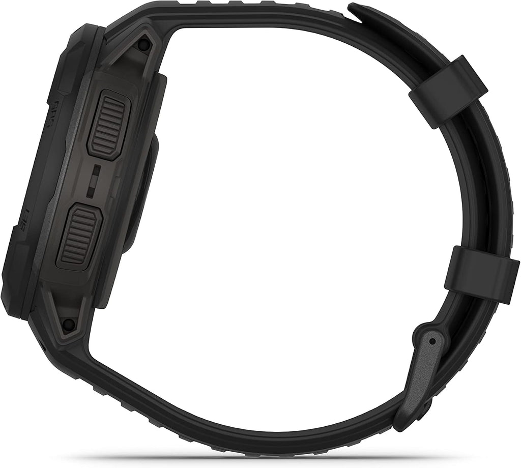 Garmin Instinct Crossover Solar Tactical, Rugged Hybrid Multisport GPS Smartwatch, Graphite | Heart Rate Monitor, Analog Hands, Digital Display, Up to 28 Day Battery Life w/Signature Charging Bundle