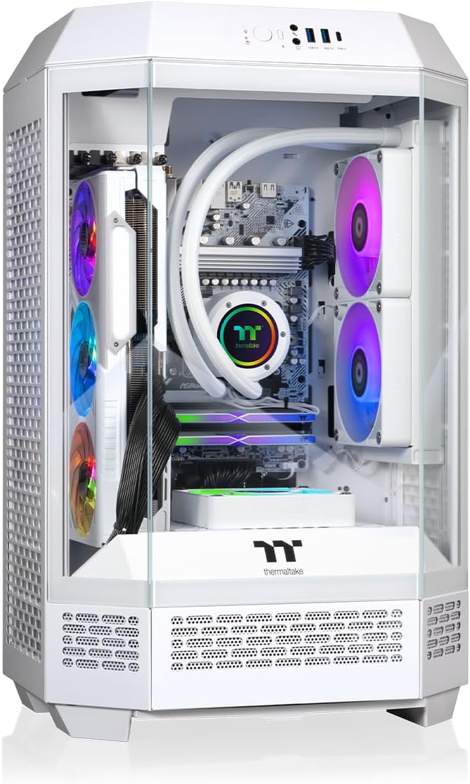 Thermaltake LCGS Reactor 7696XS Gaming Desktop (AMD Ryzen™ 5 7600X, 32GB 6000MT/s DDR5 RGB Memory, AMD Radeon™ RX 9060 XT 16GB, 2TB NVMe M.2, WiFi, Windows 11) T3WT-B650-96X-LCS