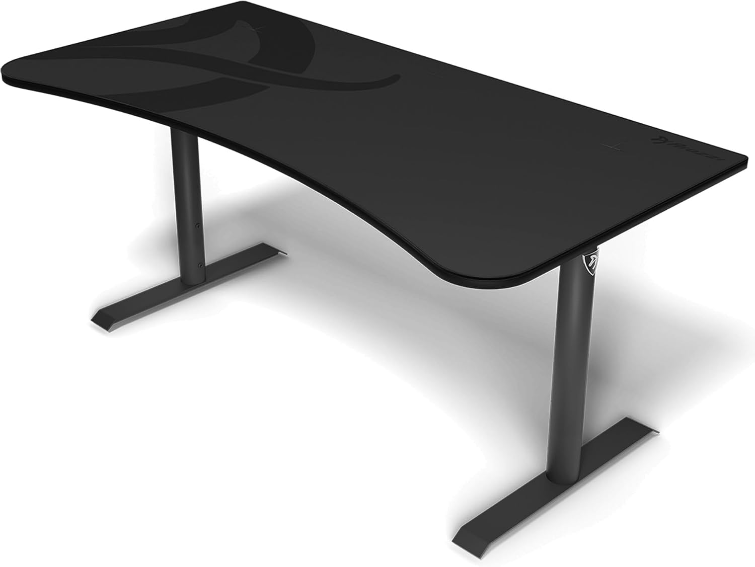 Arozzi Arena Ultrawide Curved Gaming and Office Desk with Full Surface Water Resistant Desk Mat with 3 Custom Monitor Mount Cut Outs and Under The Desk Cable Management Netting - Gunmetal