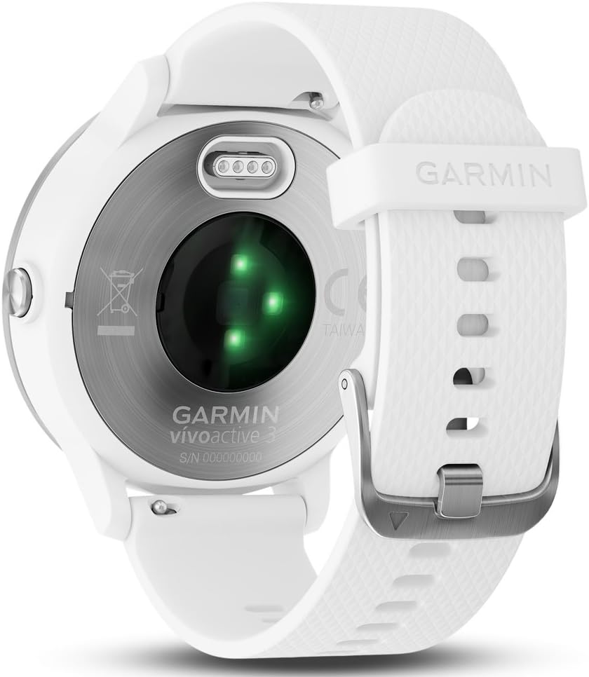 Garmin 010-01769-21 Vivoactive 3, GPS Smartwatch with Contactless Payments and Built-in Sports Apps, White/Silver