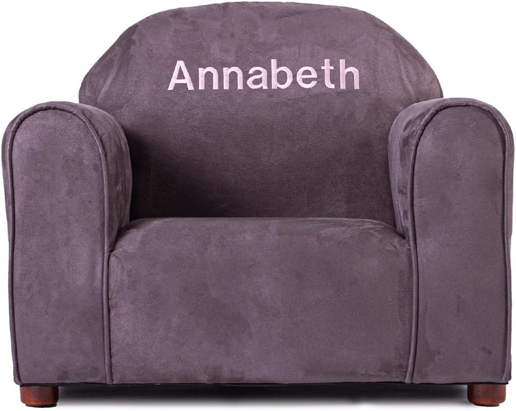 Keet Personalized Toddler Chair, Customize with Name, Soft Microsuede Upholstery, Embroidered Kids Armchair, Sturdy Wooden Frame, Easy to Clean, Ages 2–5, Gift-Ready Toddler Chair for Playrooms.
