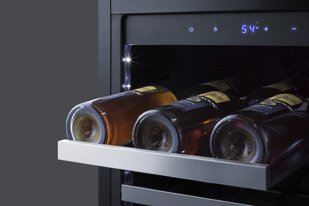 Summit 18' Wine Cellar, Built in Wine Refrigerator, 29 Bottle Capacity, Single Zone Wine Cellar, Stainless Steel & Glass- CL18WC