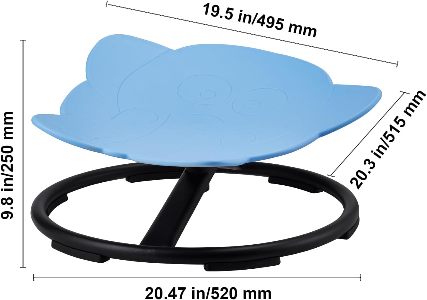 Happybuy Elephant Kids Swivel Chair - 220 LBS Capacity, 360° Spinning, Non-Slip Base, for Balance & Focus, Blue Toddler Chair