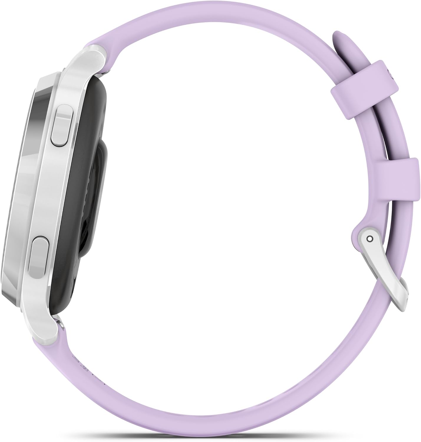 Garmin Lily 2 Active, Silver with Purple Jasmine Silicone Band, Small and Stylish Smartwatch, Built-in GPS, Hidden Display, Patterned Lens, Up to 9 Days Battery Life Power Bank Bundle