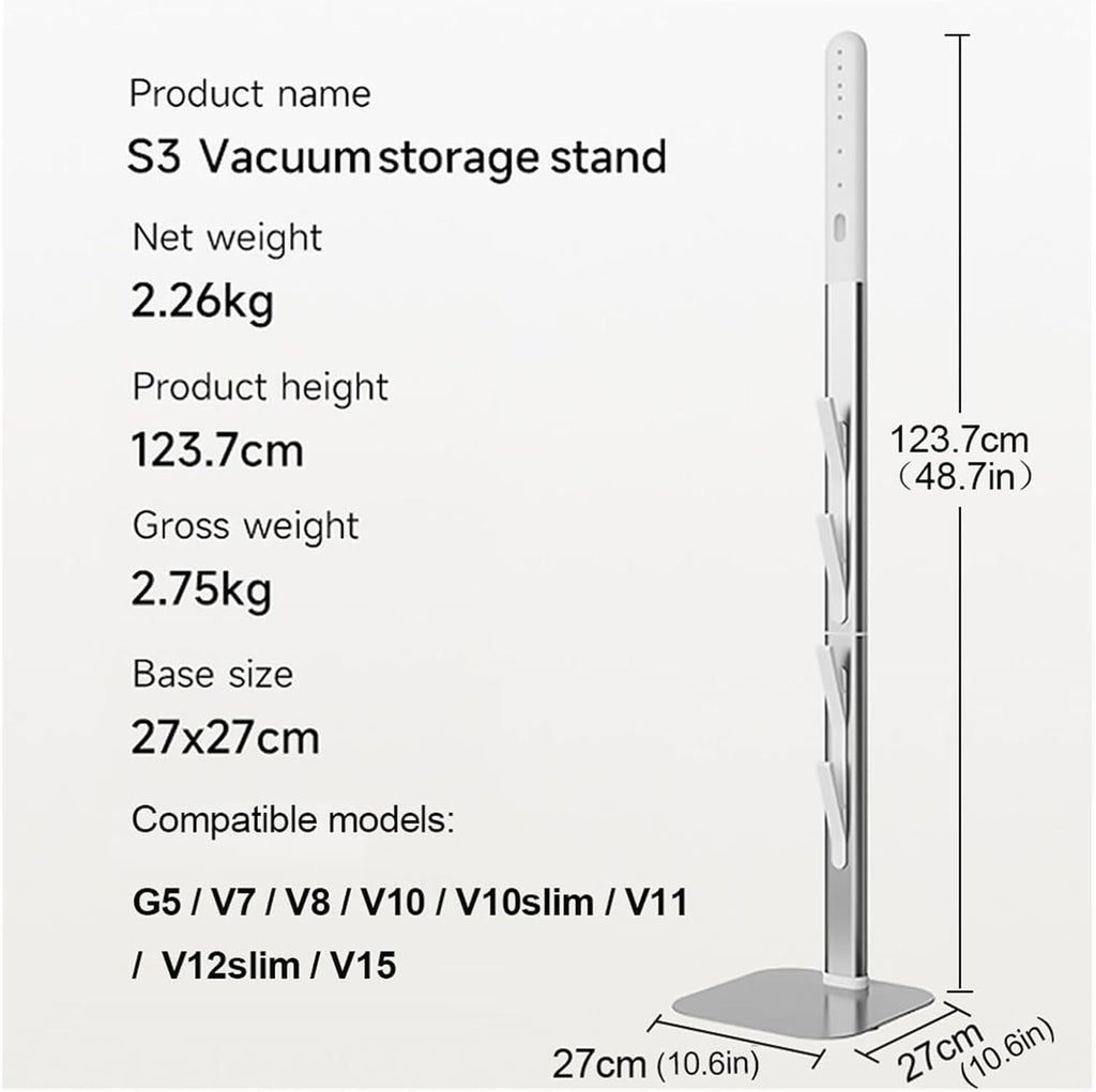 Aluminum Vacuum Cleaner Stand, Compatible For Dyson V10 V11 V15 V12 Slim G5 - No Punching Storage Bracket With Accessories Holder | Heavy-Duty Support Rack