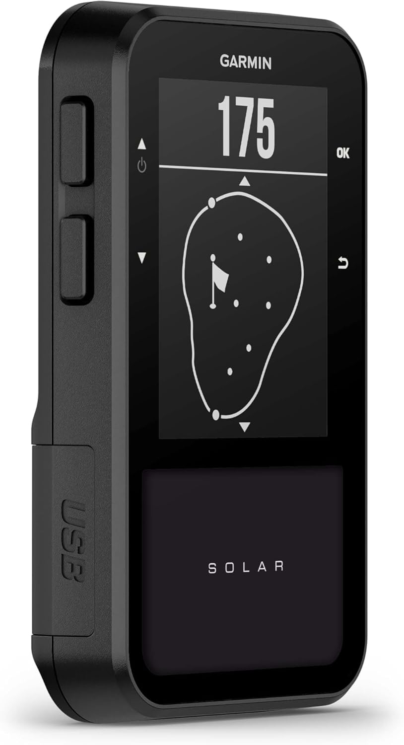 Garmin Approach® G20 Solar, GPS Golf Handheld with Solar Charging, Sunlight-Readable High Resolution Display, Built-in Magnet to Mount On Your Cart, Big Numbers for Easy Reading