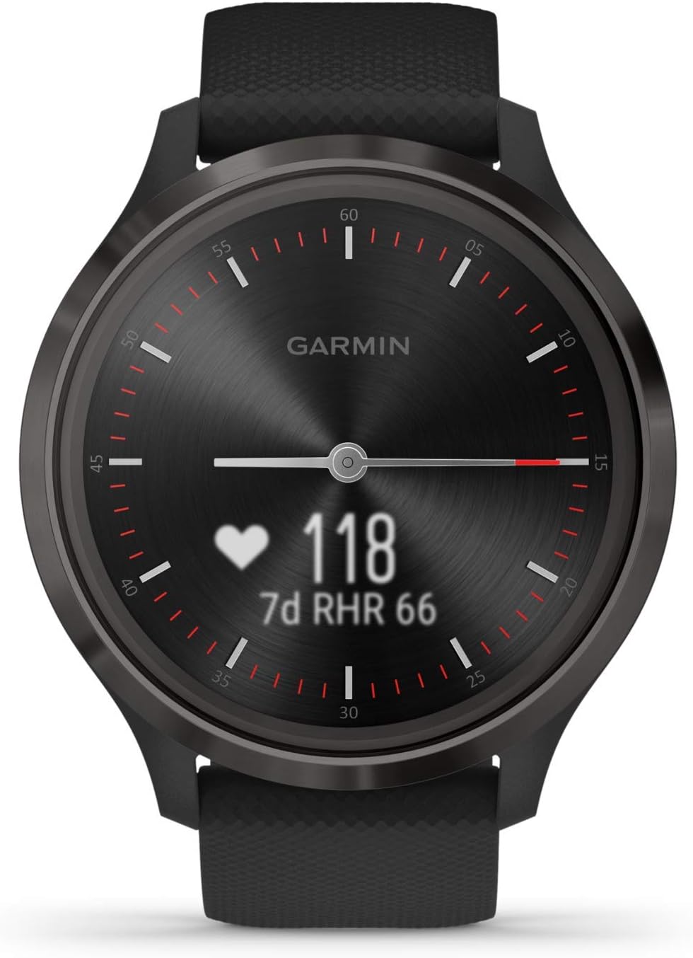 Garmin vivomove 3, Hybrid Smartwatch with Real Watch Hands and Hidden Touchscreen Display, Black (Renewed)