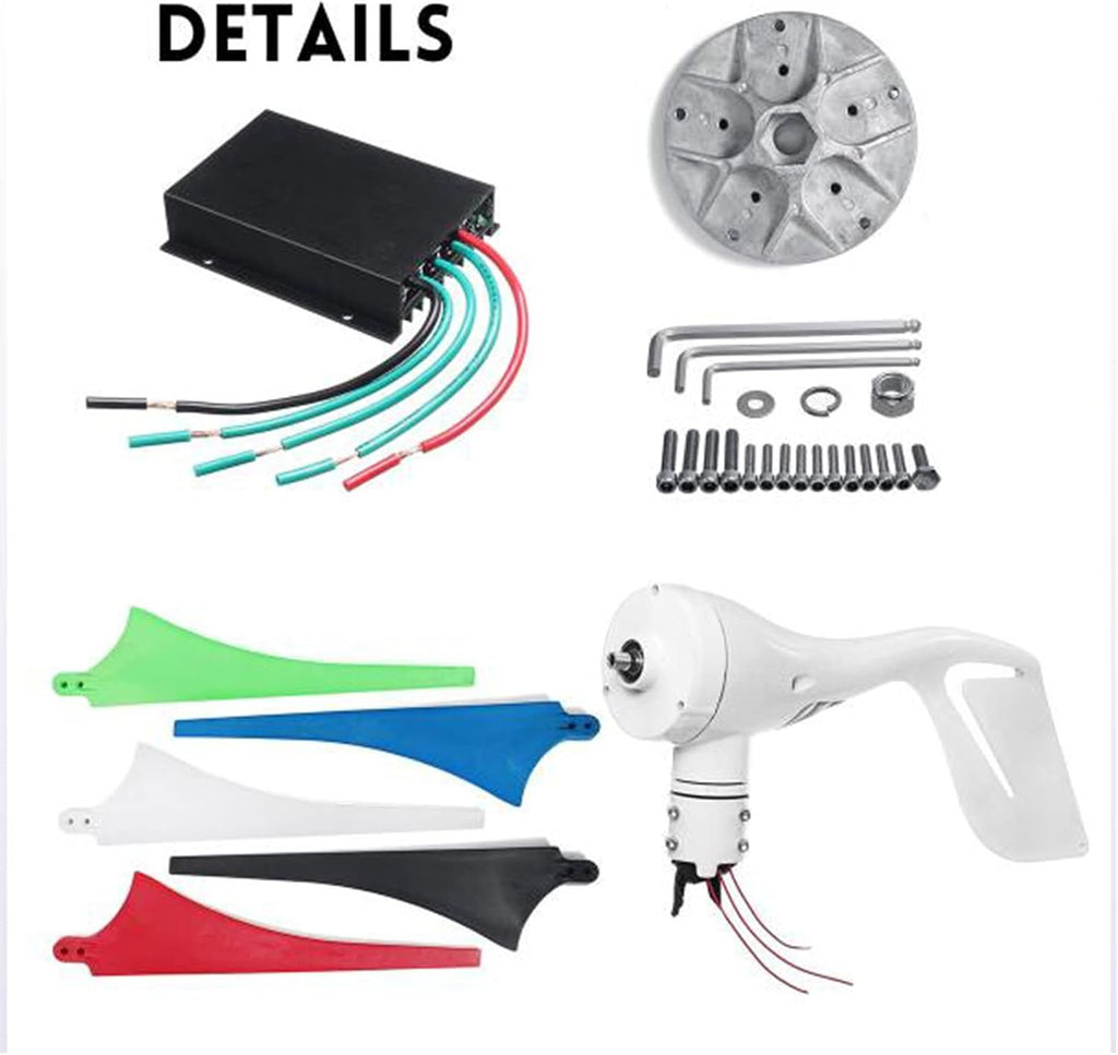3000W Wind Turbine Generator Power Kit with 40A PWM Solar Wind Hybrid Controller,12V 24V 48V Powerful High Efficiency Wind Turbine