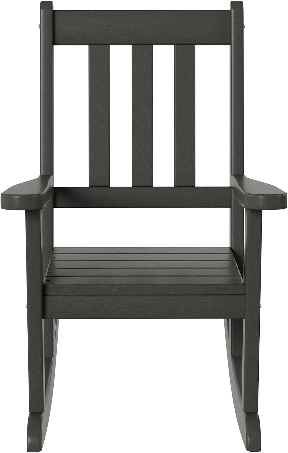 WestinTrends Malibu Outdoor HDPE Plastic Preschool Toddler Rocking Chairs (Set of 2), Gray