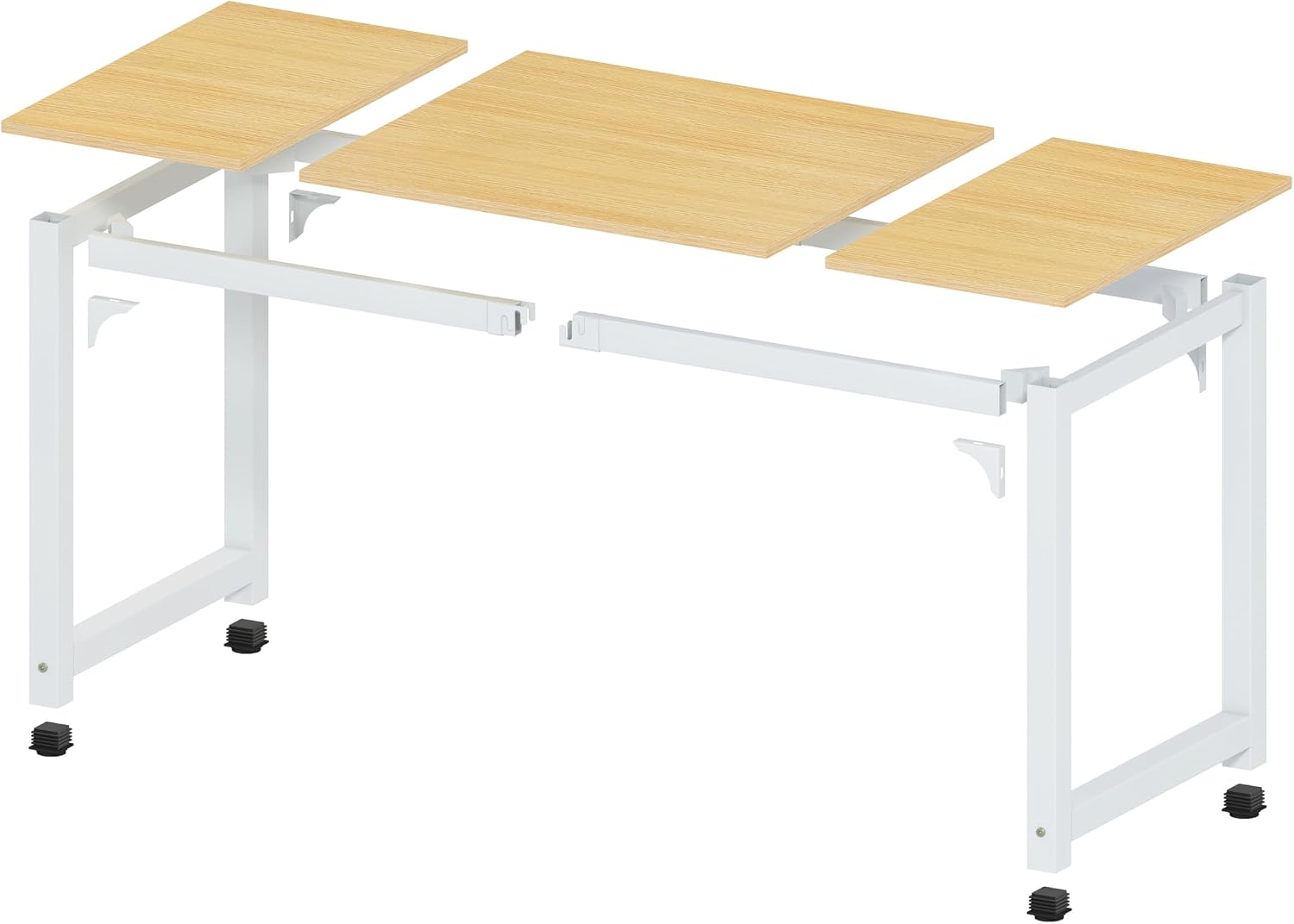NSdirect Modern Computer Desk 63 Inch Large Office Desk, Writing Study Table for Home Office Desk Workstation Wide Metal Sturdy Frame Thicker Steel Legs, White