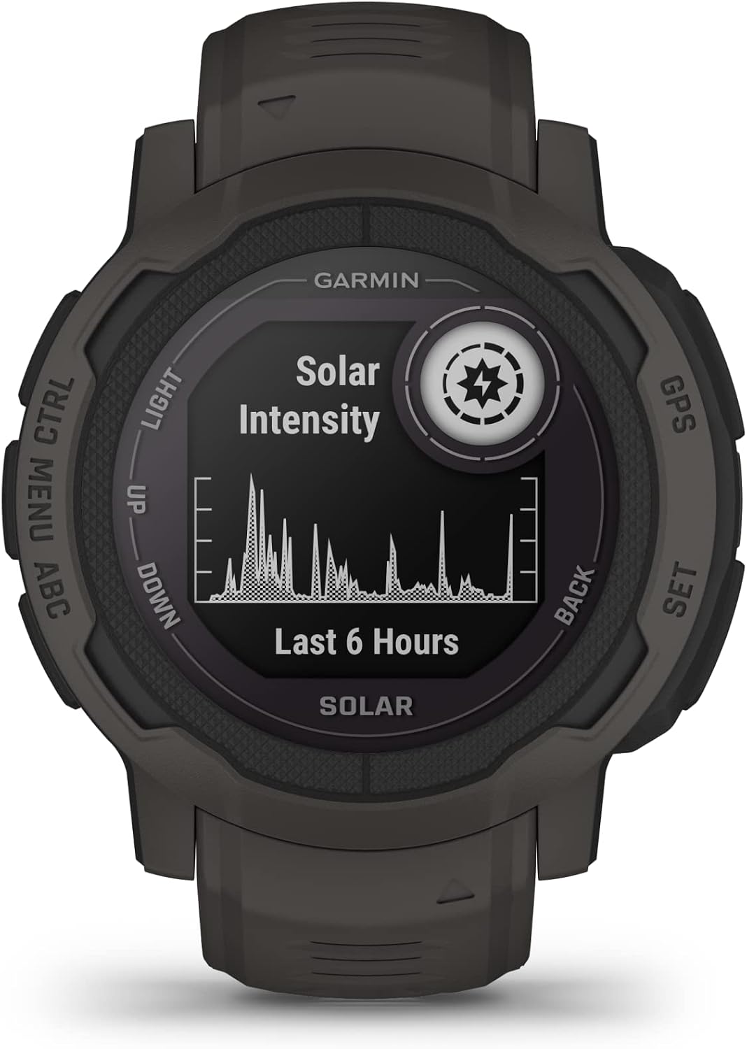 Garmin Instinct 2 Solar, GPS Outdoor Watch, Solar Charging Capabilities, Multi-GNSS Support, Tracbak Routing, Graphite (Renewed)