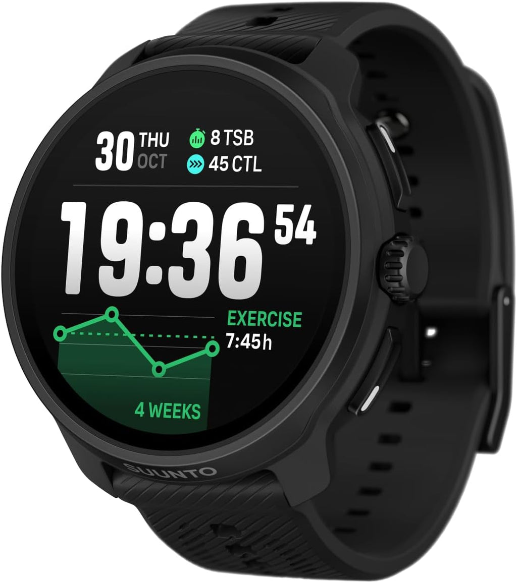 SUUNTO Race 2 GPS Sports Watch, 1.5' AMOLED Touchscreen w/Crown, 16 Days Battery Life, Training Metrics and Recovery Insights, Dual-GNSS, 32GB Global Offline Maps, Lightweight, All Black