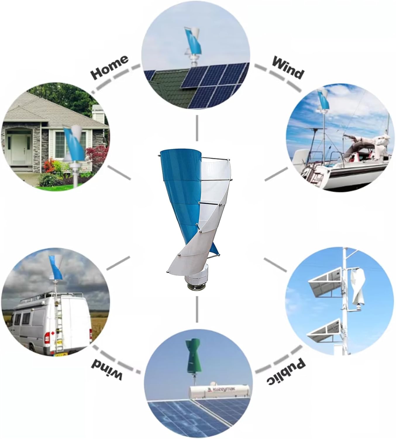 3000 Watt Wind Turbine Generator Kit, Free Energy Windmill Generator, 12V 24V 48V Waterproof Generator W/Controller for Outdoor Garden Streetlight