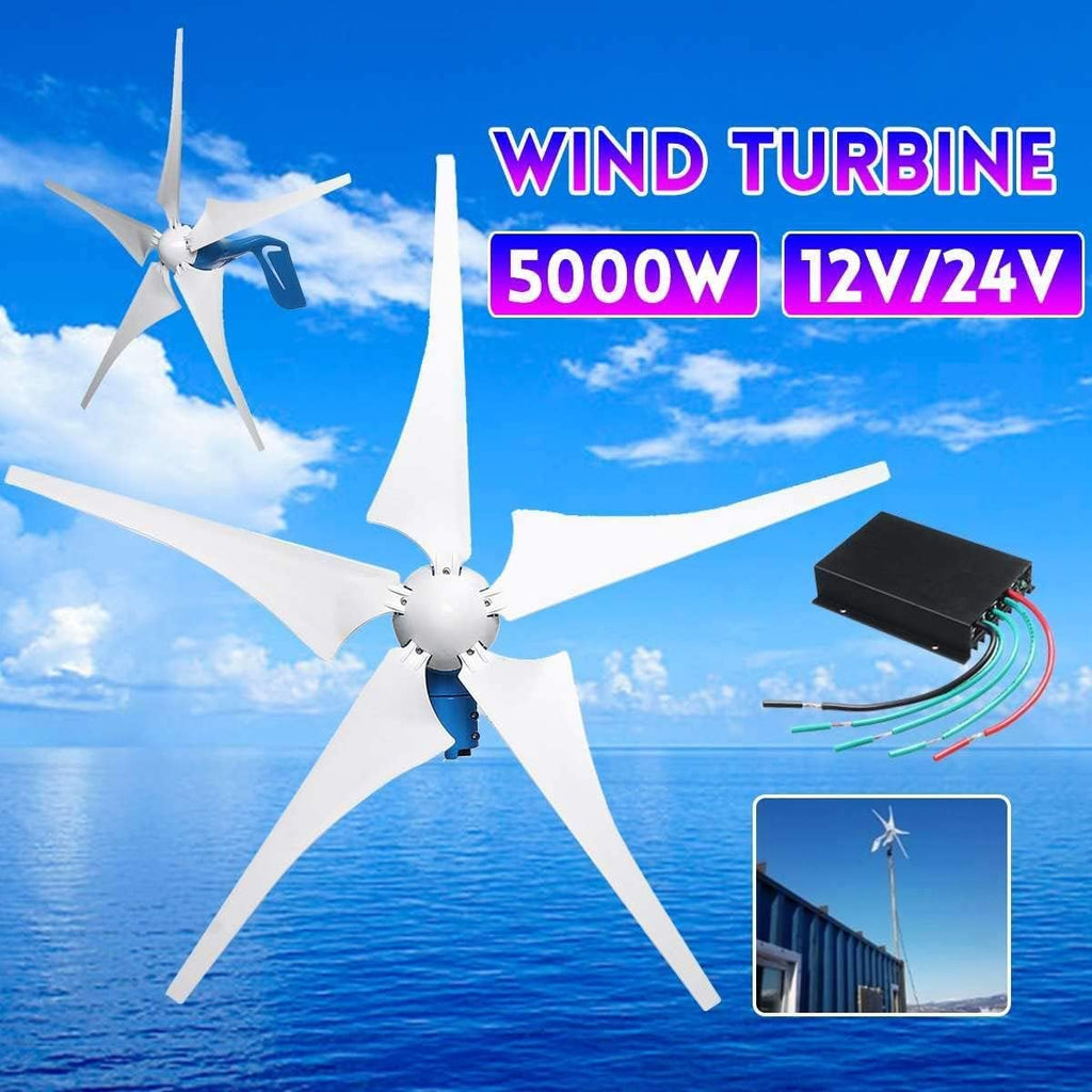 3000W Hi-Gh Efficiency Wind Turbine Generator with Wind MPPT Controller,12V-220V 12V 24V Household Small Vertical Wind Generator