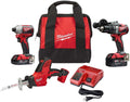 Milwaukee 2893-22CXP M18 18-Volt Lithium-Ion Brushless Cordless Hammer Drill/Impact/Hackzaw Combo Kit (3-Tool) with 2 Batteries, Charger and Bag