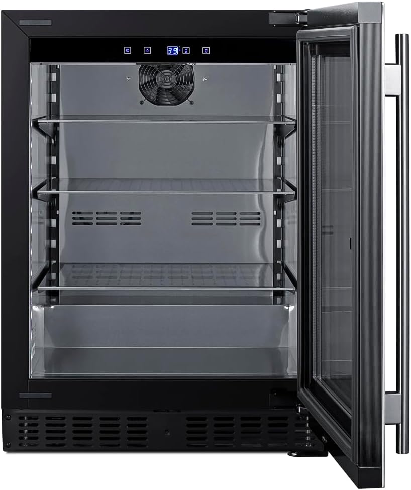 Summit 24' Beverage Center, Shallow Depth, Built-In Beverage Center, ADA Compliant, 3.25 cu.ft. Capacity, Stainless Steel - ASDG2411