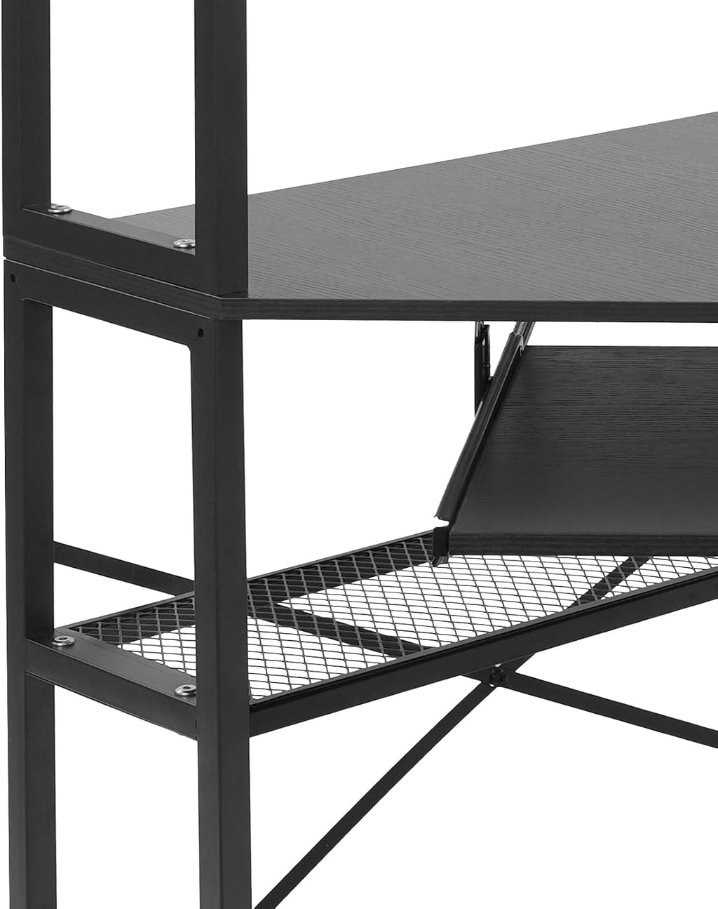 Corner Small Desk for Small Space, 29.5'*29.5'*60' Corner Computer Desk with USB Ports Triangle Gaming Desk with with RGB LED Lighting for Home Office, Living Room, Bedroom (Black)