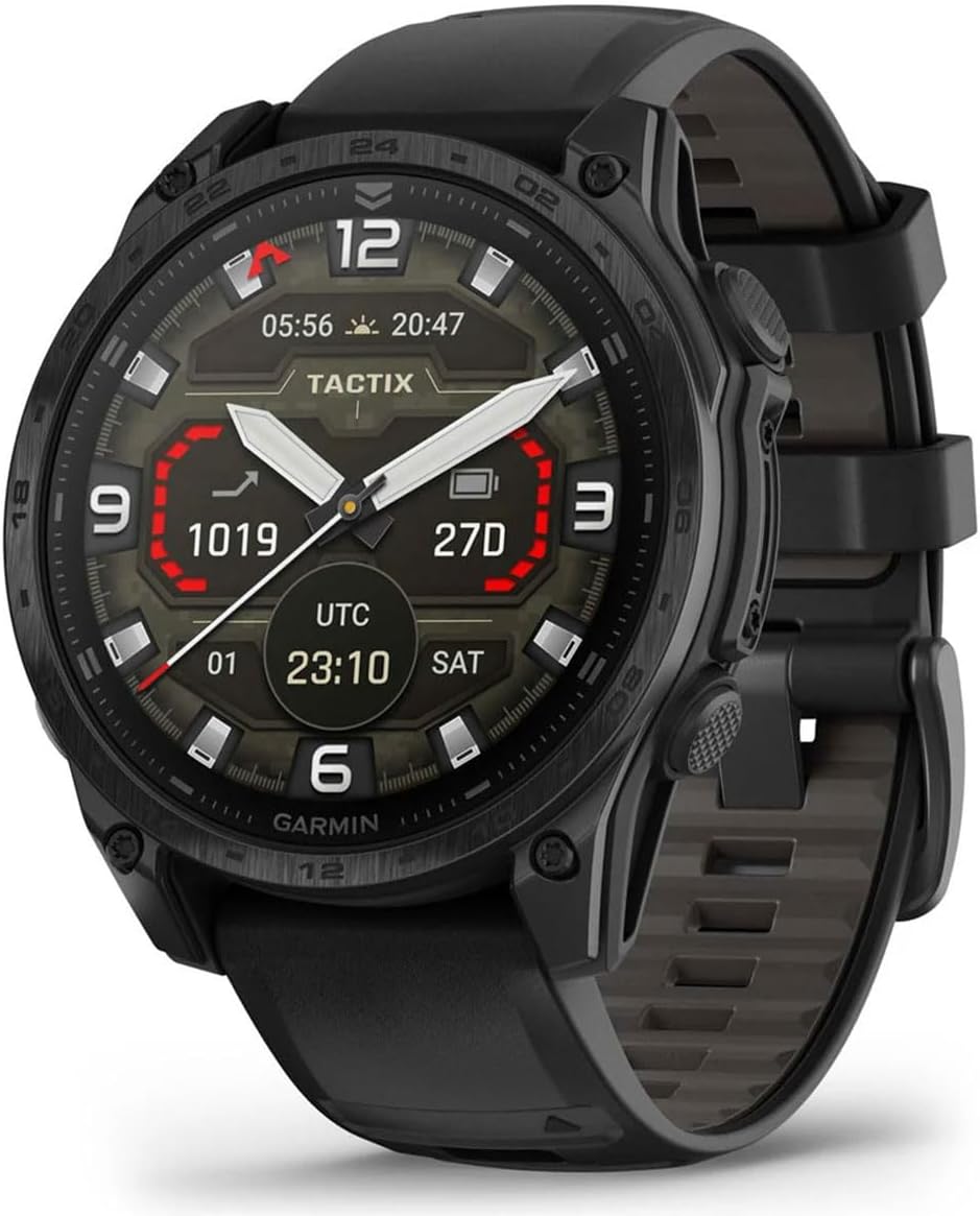 Garmin tactix 8 AMOLED (47mm) Premium Tactical GPS Smartwatch Bundle - Includes Applied Ballistics Ultralight Solver, Built-in LED Flashlight with PlayBetter Portable Charger & HD Screen Protectors