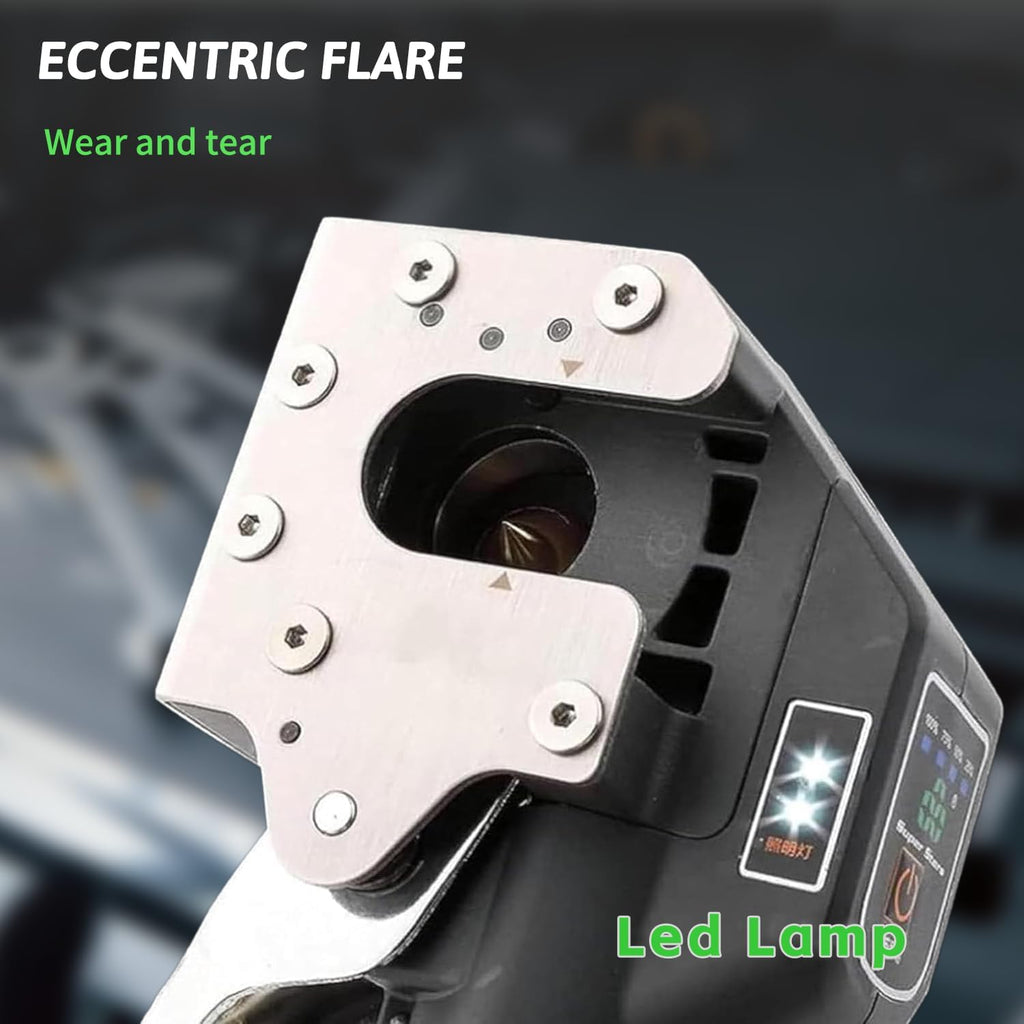 Brake Flaring Tool Kit 1/4' - 3/4' Electric Flaring Tool for Copper Tubing Pipe Precision Flaring Tool HVAC 5 SAE Sizes Clamps 45° Eccentric Cone Flare Gauge Set with 2200mAh Powered Flare Tool Set