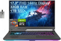 ASUS 2021 ROG Strix G17 17.3' FHD 144Hz Gaming Laptop, AMD Ryzen 7-4800H 8-core, 32GB RAM, 1TB PCIe SSD, Backlit Keyboard, NVIDIA GeForce RTX 3060, Windows 10, Gray, 32GB USB Card