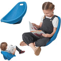 4 Packs Floor Chair with Back Support, Blue Scoop Rocker Chair for Kids, Portable Scoop Chairs for Classroom, Plastic Reading Chair Sensory Rocking Chair, Flexible Seating for Classroom